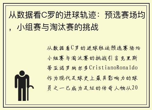 从数据看C罗的进球轨迹：预选赛场均，小组赛与淘汰赛的挑战